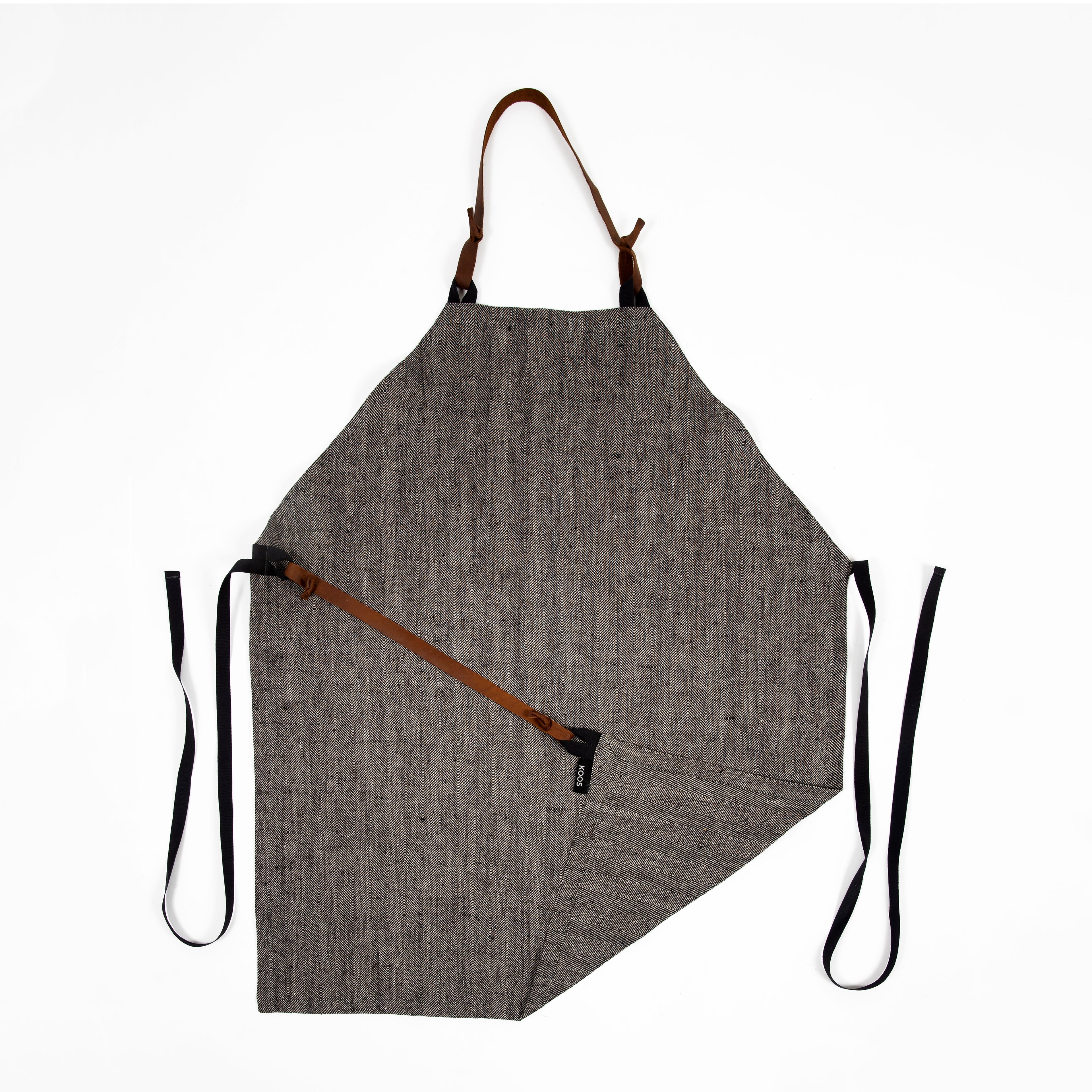 Linen Apron, with leather details