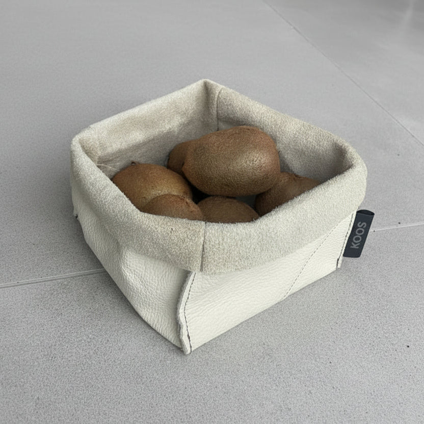 Nahast korv, loodusvalge 13x13x12