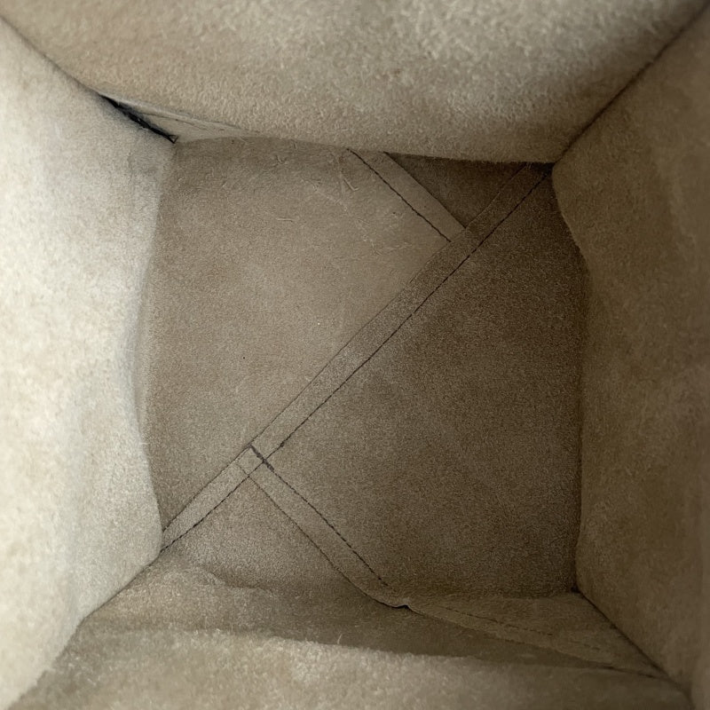 Leather Basket, natural white 13x13x12