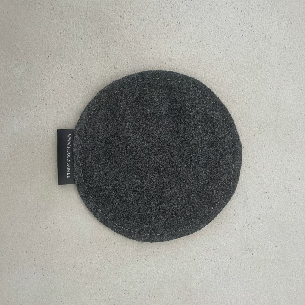 Leather Coaster, olive green
