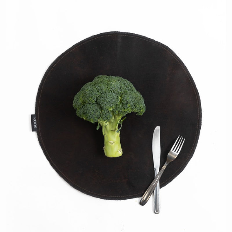 Leather Place Mat, dark brown