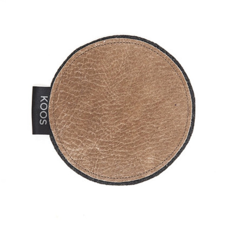 Leather Coaster, beige