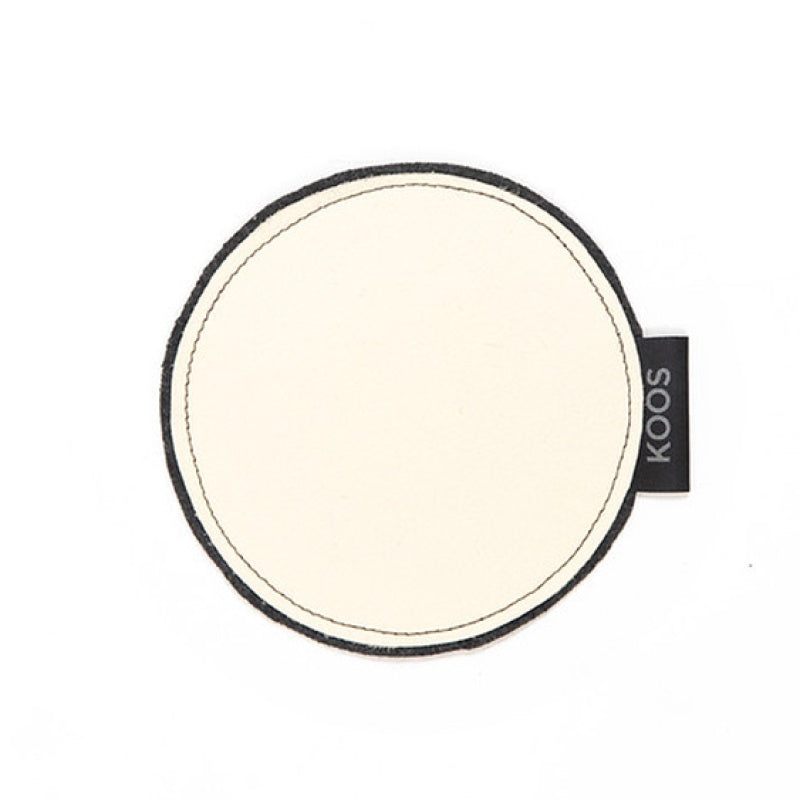 Leather Coaster, natural white