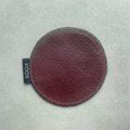 Leather Coaster, mahogany