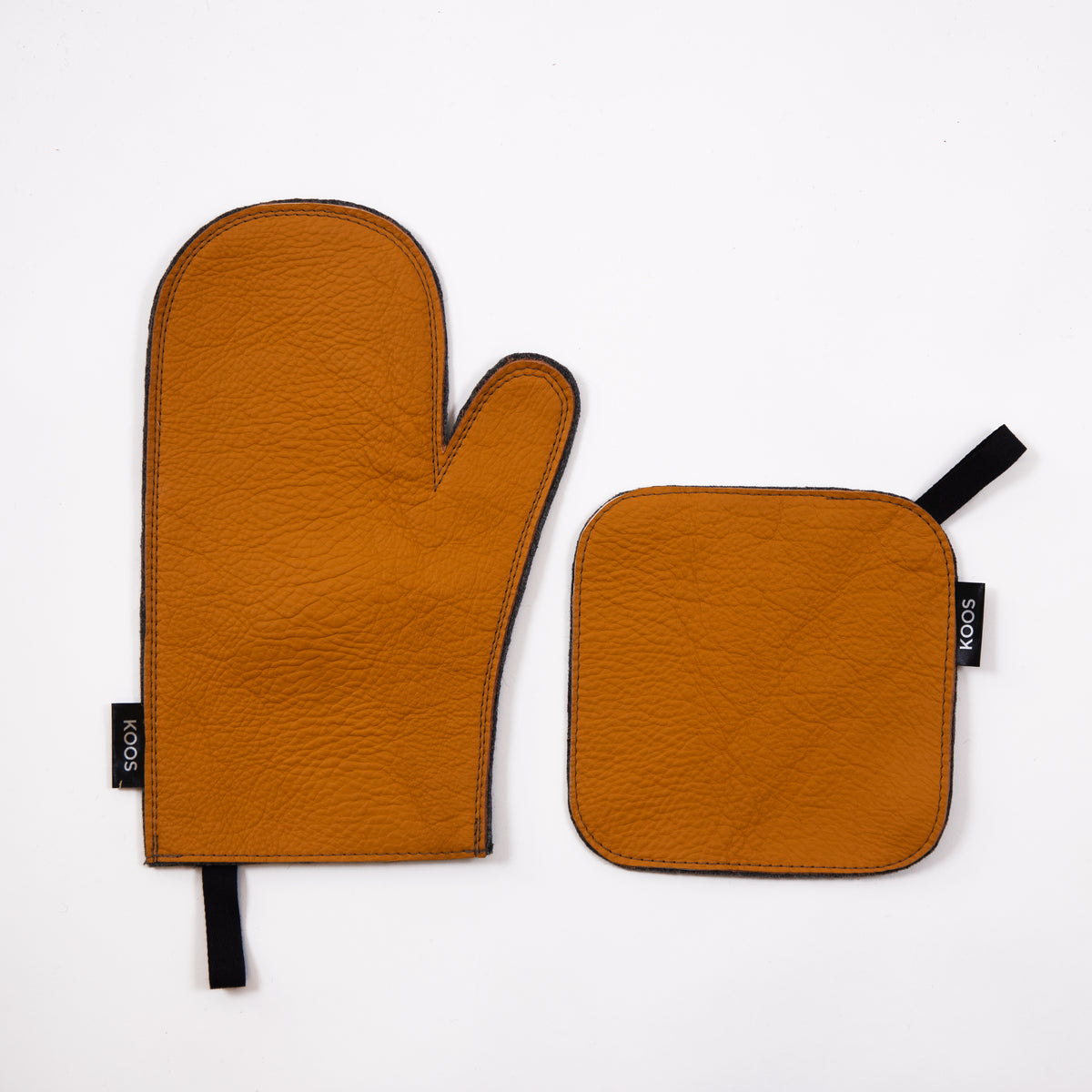 Leather Pot Holder, orange brown