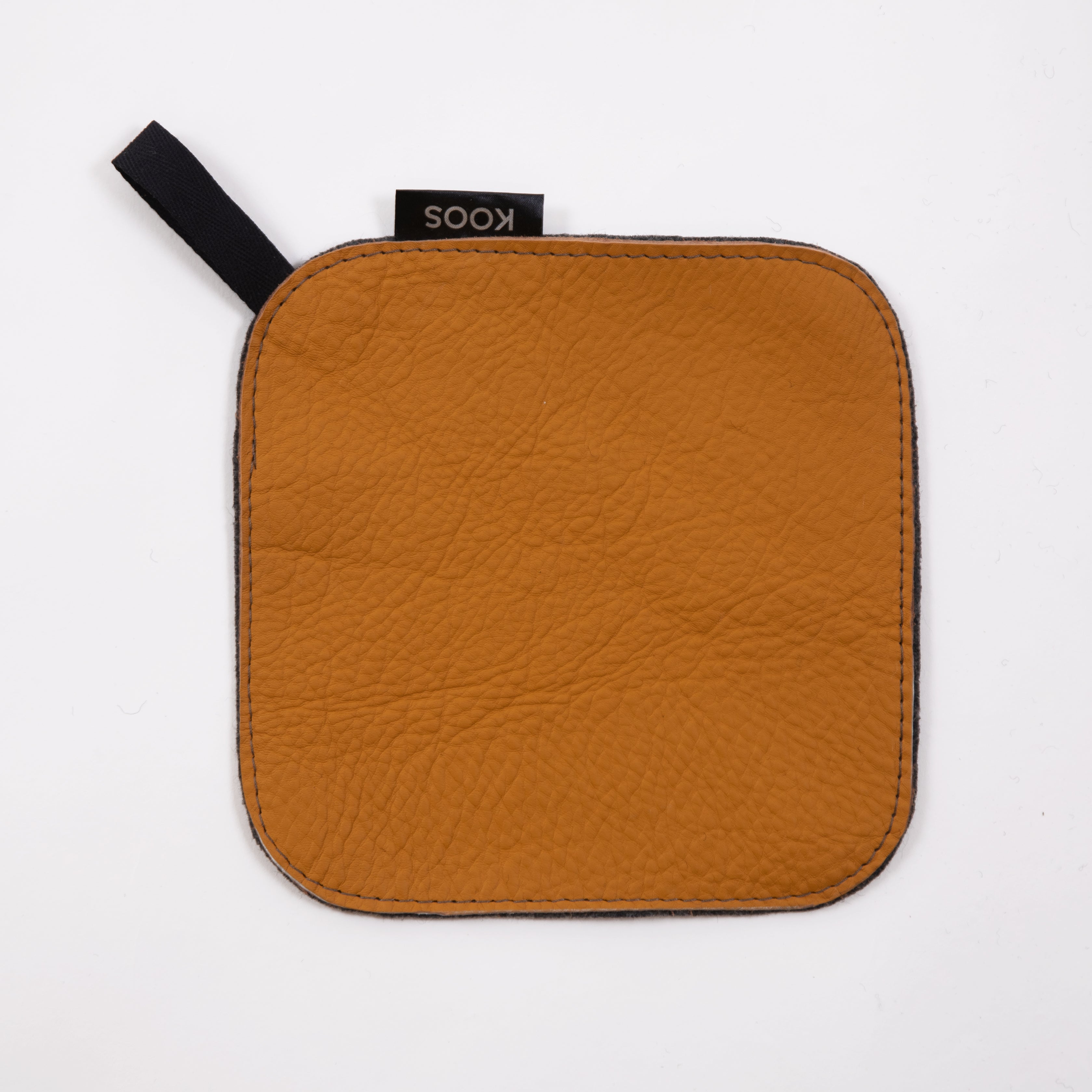 Leather Pot Holder, orange brown