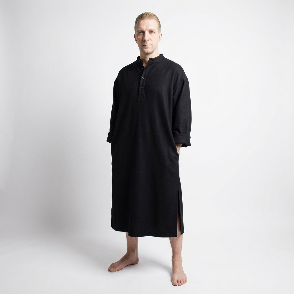 Linane meeste kleit, sitikmust