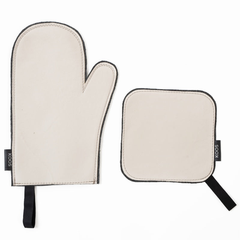 Leather Pot Holder, natural white