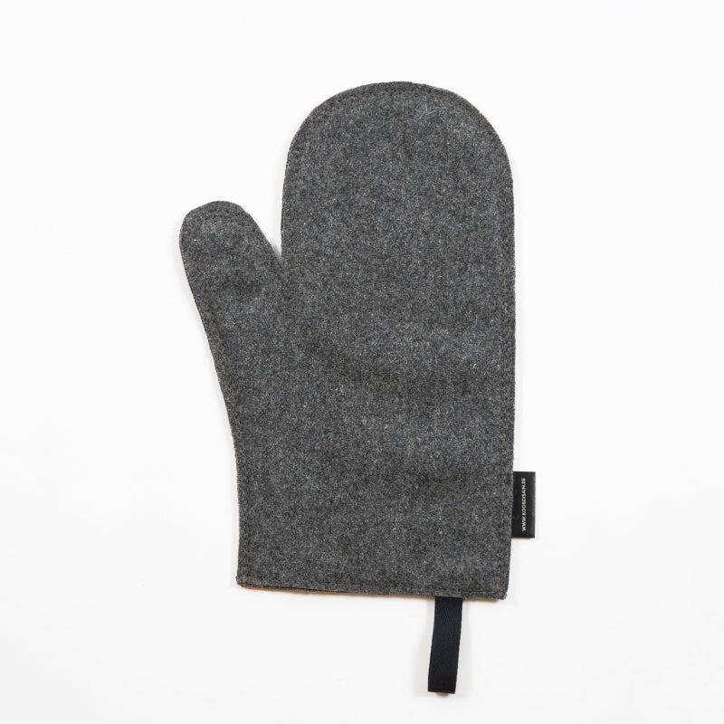 Leather Oven Mitten, dark brown