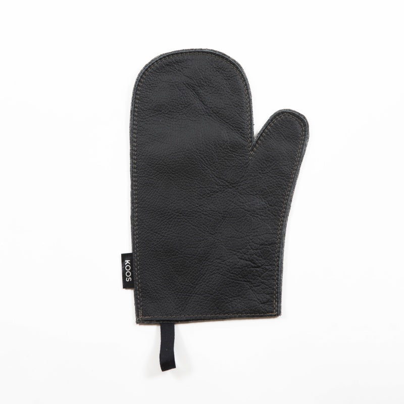 Leather Oven Mitten, dark brown