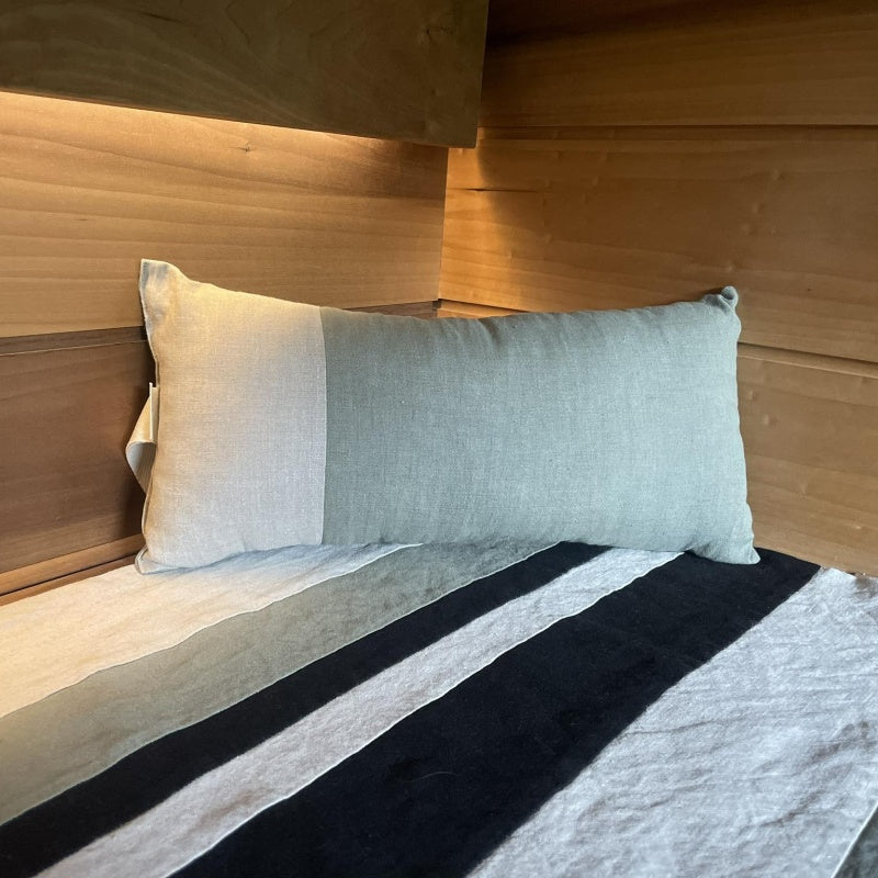Linen Sauna Cushion, with stripes 25x50
