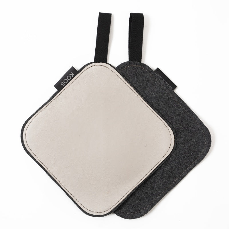 Leather Pot Holder, natural white