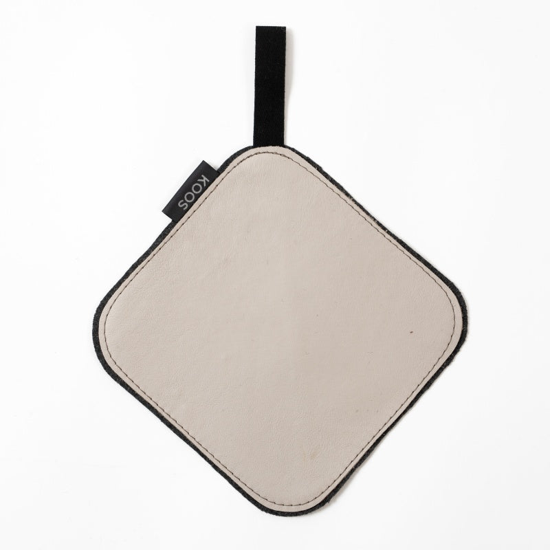 Leather Pot Holder, natural white