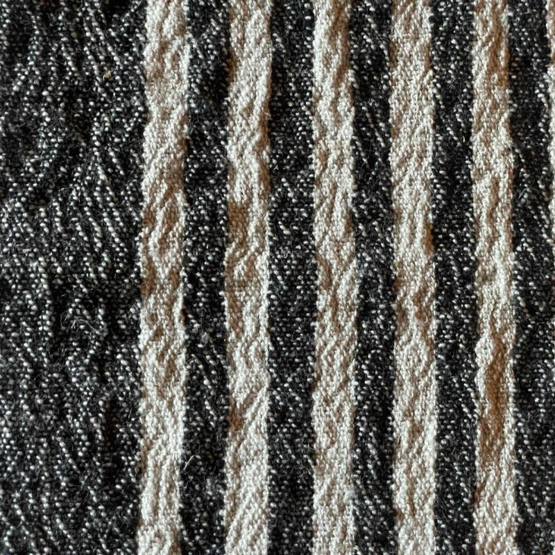 Linen Sauna Seat Cover, black striped 40x167 cm