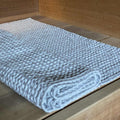 Linen Sauna Seat Cover, light gray waffle fabric