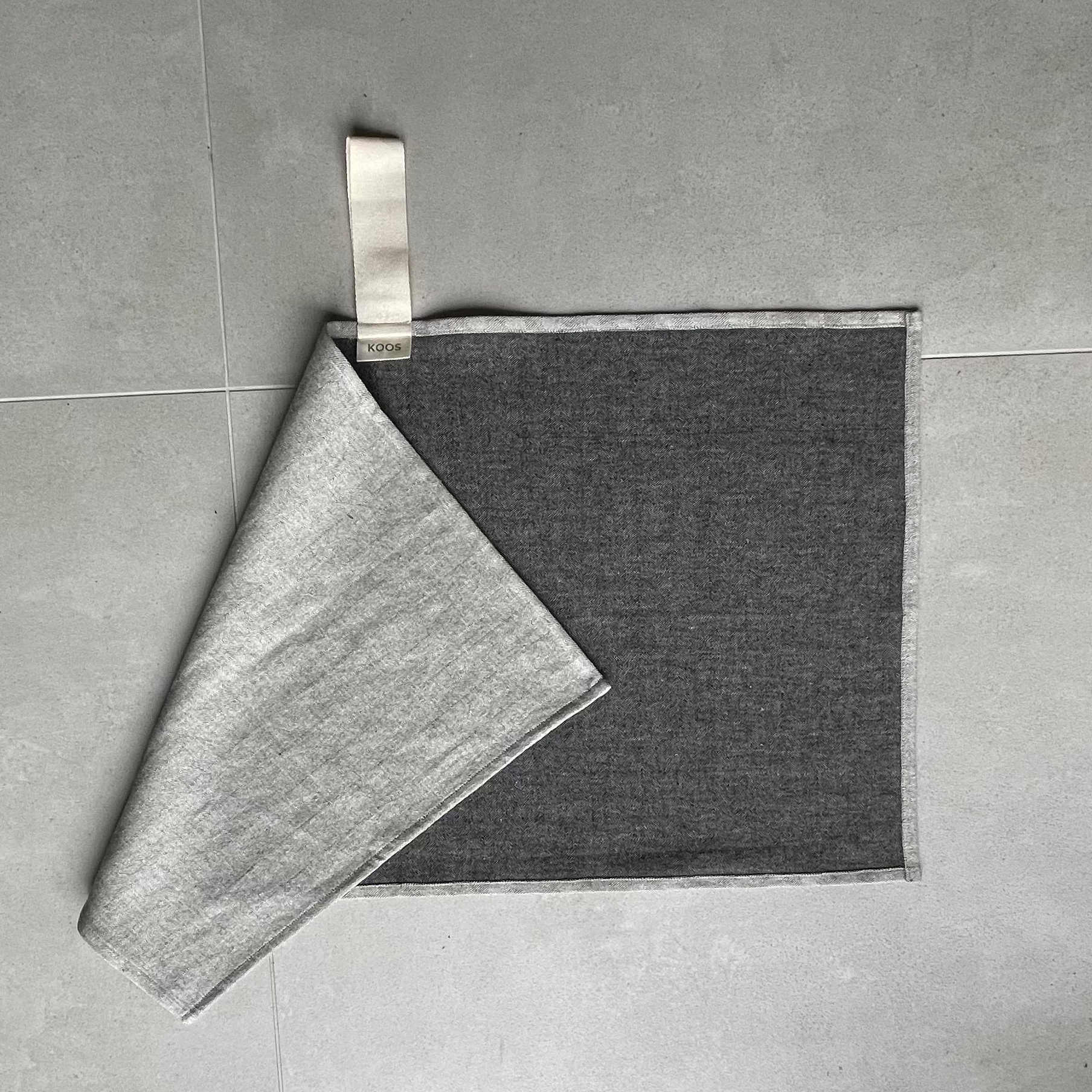 Small Towel, black fishbone fabric