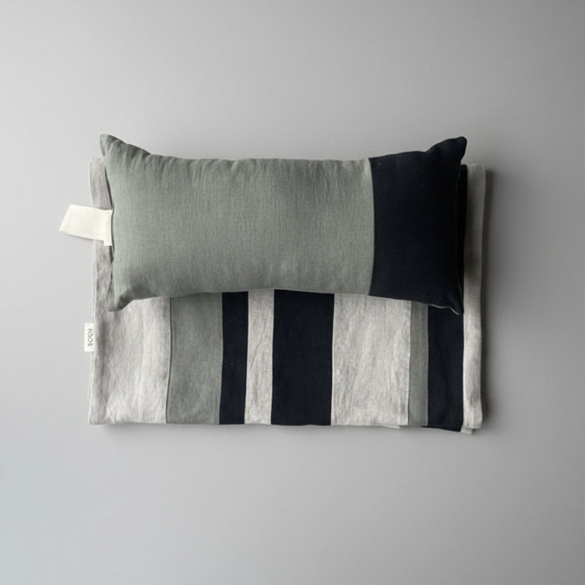 Linen Sauna Cushion, with stripes 25x50