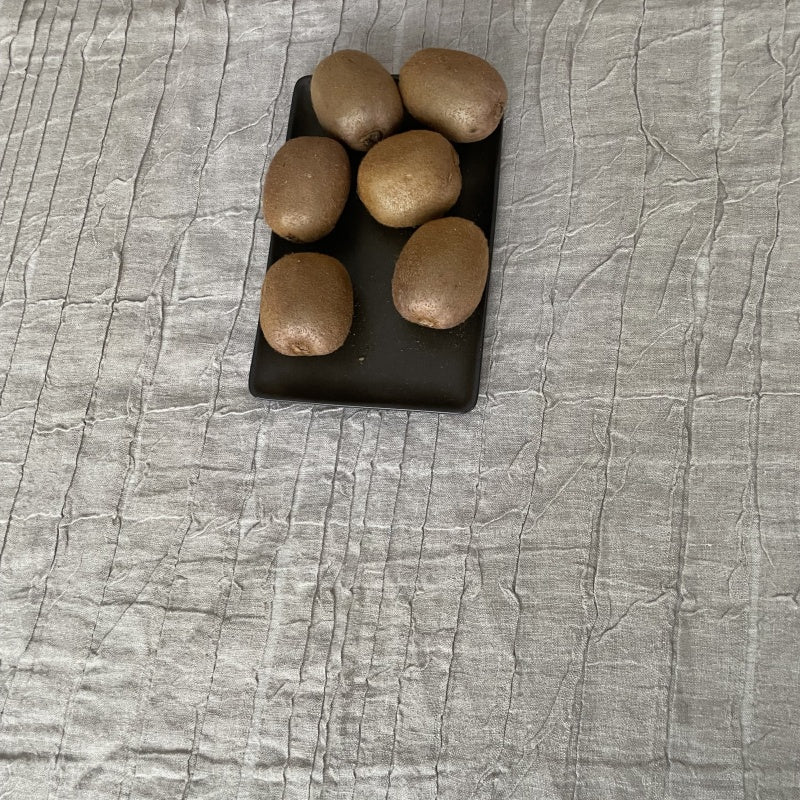 Linen Table Runner, linen gray with narrow folds 75x225