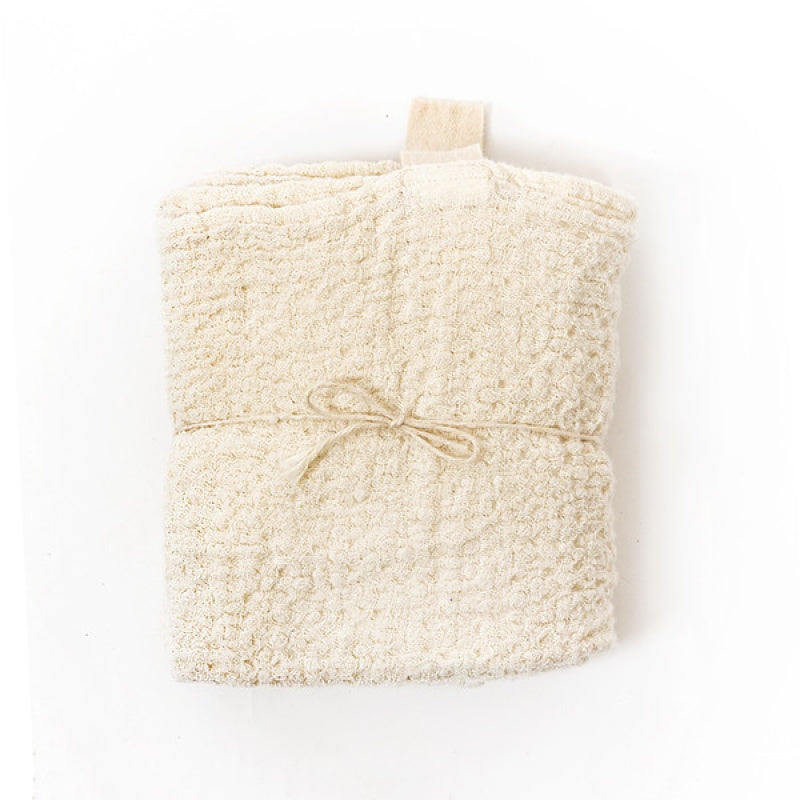 Big Linen Towel, natural white textured fabric