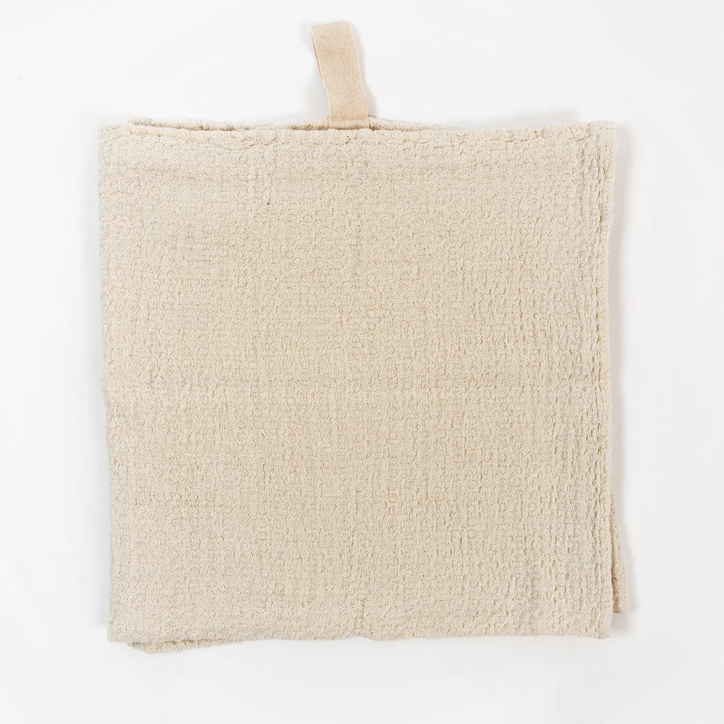 Big Linen Towel, natural white textured fabric
