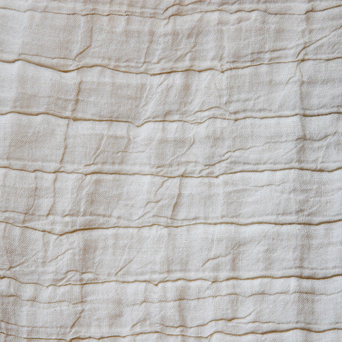 Linen Tablecloth, natural white with folds 105x150